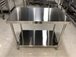 2 by 4 stainless steel working table with rack