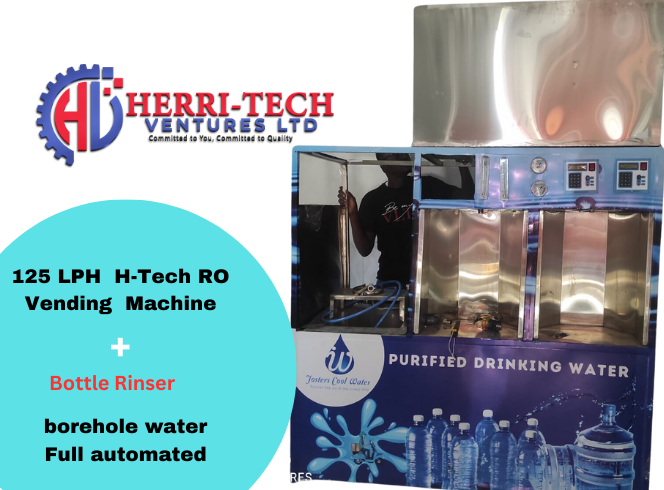 125 LPH  H-Tech RO  Vending  Machine