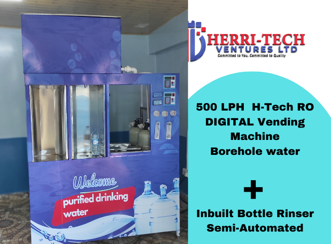 500 LPH  H-Tech  RO  Vending  Machine (Full automatic)
