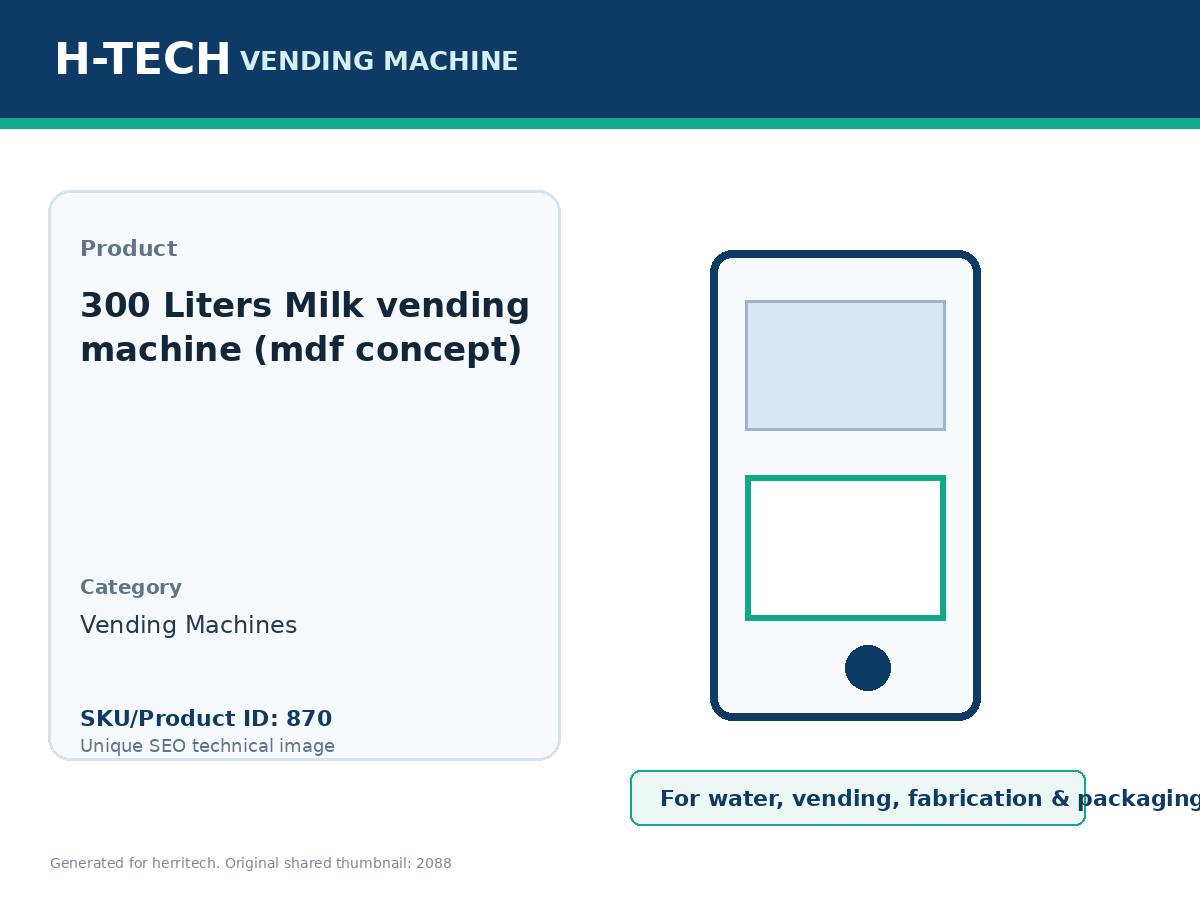 300 Liters Milk vending machine (mdf concept)