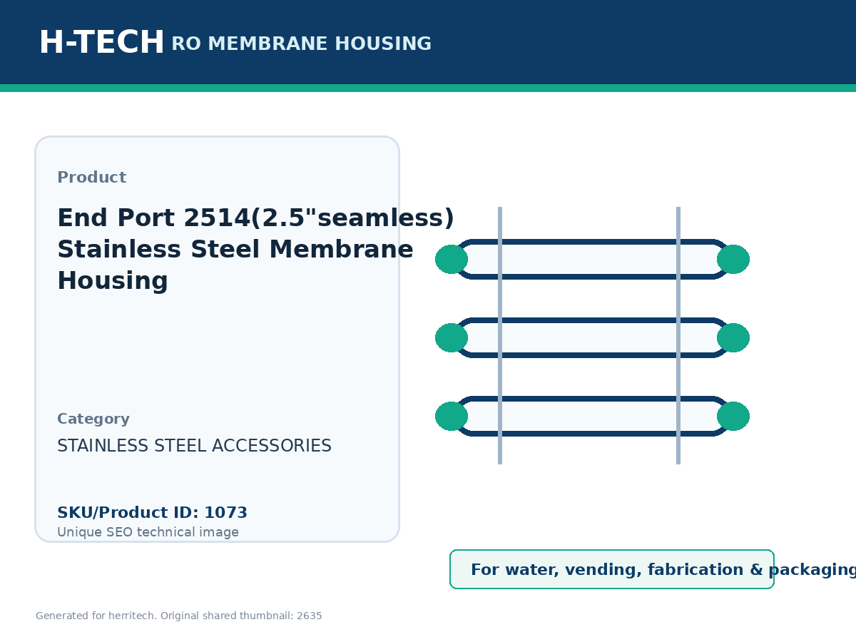 End Port 2514(2.5"seamless) Stainless Steel Membrane Housing