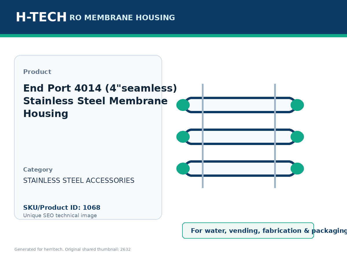 End Port 4014 (4"seamless) Stainless Steel Membrane Housing