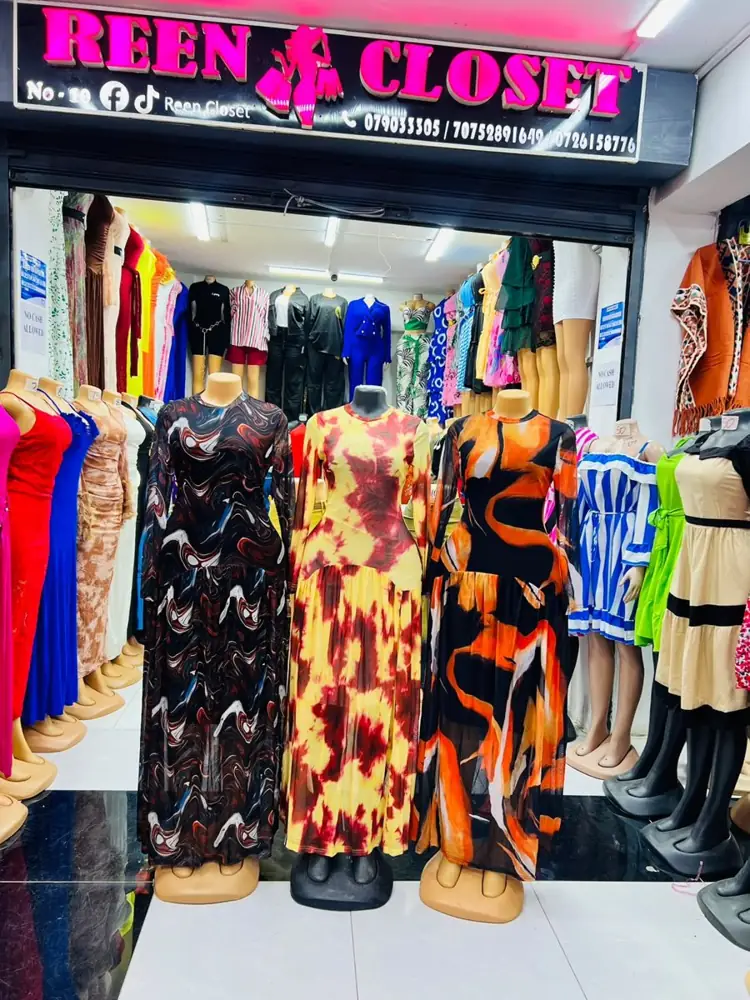 Abstract Print Short-Sleeve Maxi Dress