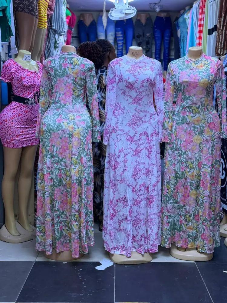Floral Long-Sleeve Maxi Dress