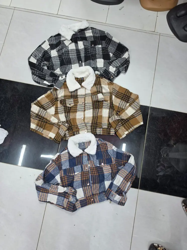 Plaid Shacket with Sherpa Collar
