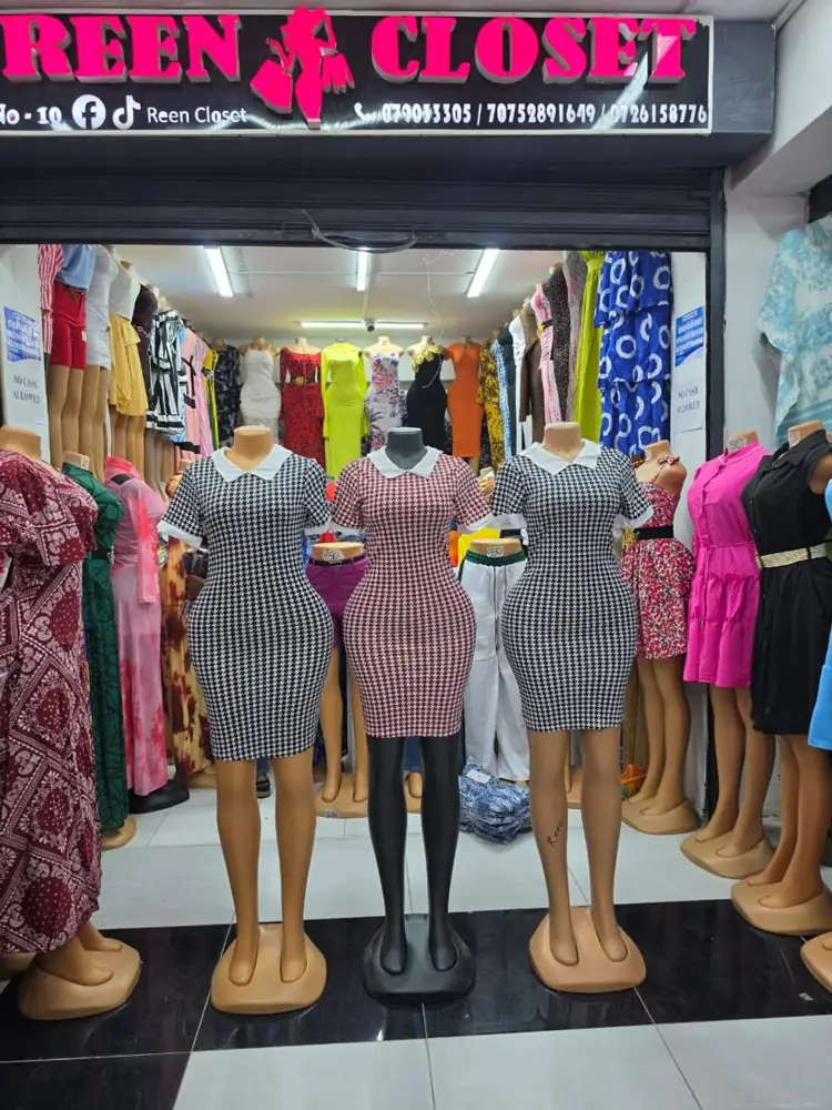Striped Short-Sleeve Bodycon Midi Dress