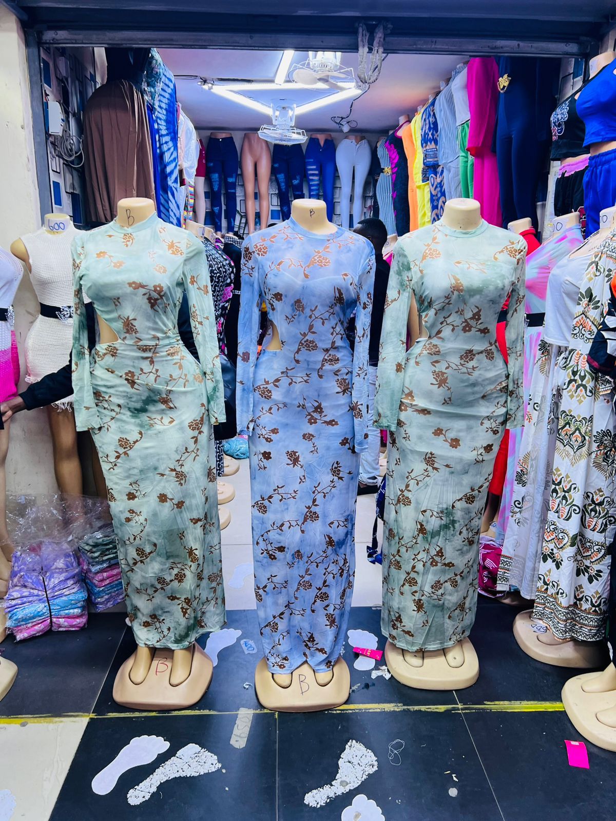 Mint Floral Mesh Overlay Maxi Dress – Elegant 2-Piece Lace Set Kenya