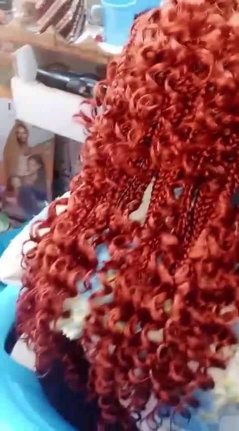 Rush Hair Red Curly Crochet Braid