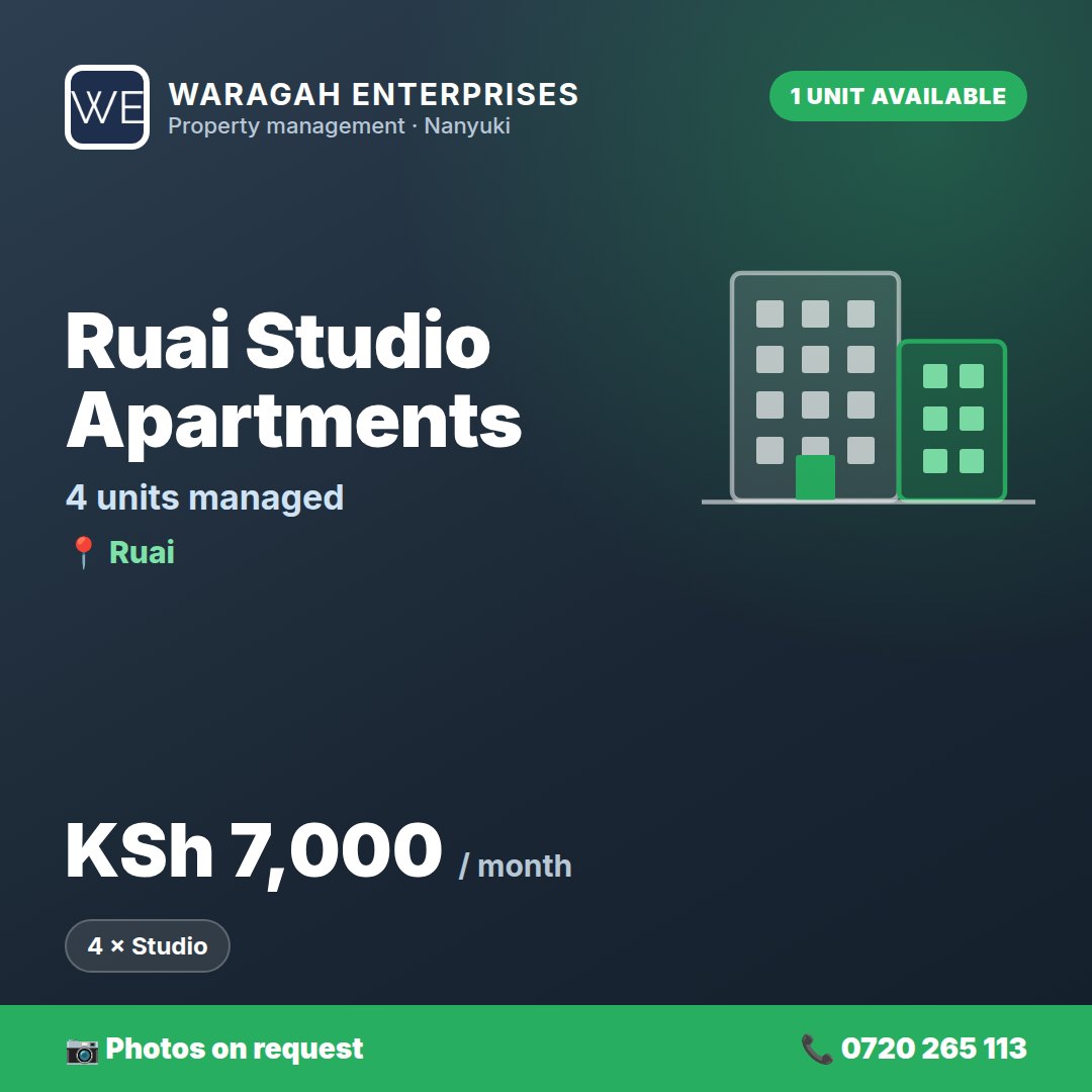 Ruai Studio Apartments (Ruai) – Managed Rentals