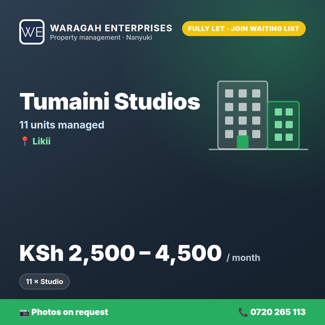 Tumaini Studios (Likii) – Managed Rentals