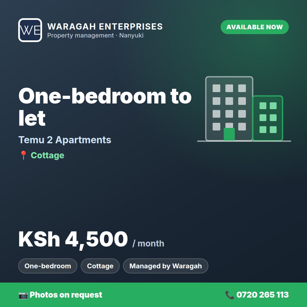 One-Bedroom Apartment to Let – Temu 2 Apartments