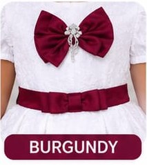 Girls' White Balloon Dress with Satin Bow & Belt (4 Bow Colours)